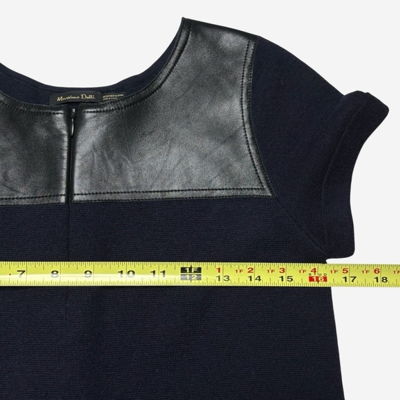 Massimo Dutti Wool Blend Mini Dress With Leather Details - Picture 10 of 15